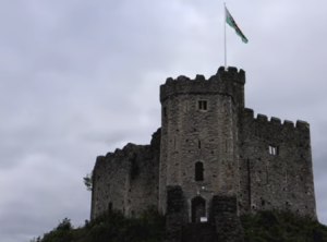 Cardiff castle Norman keep.