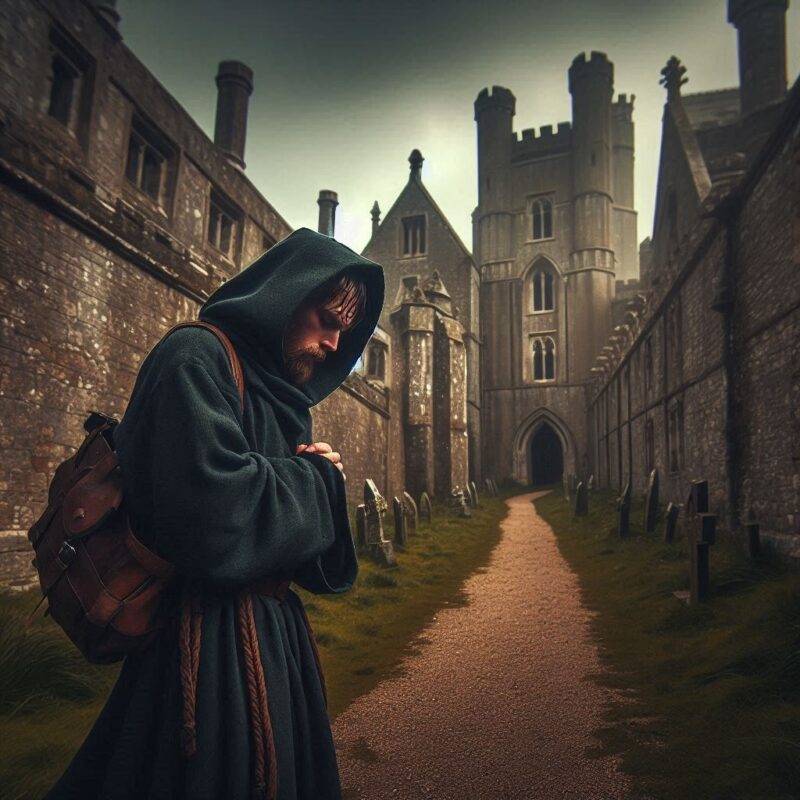 Forlorn monk of Conwy castle