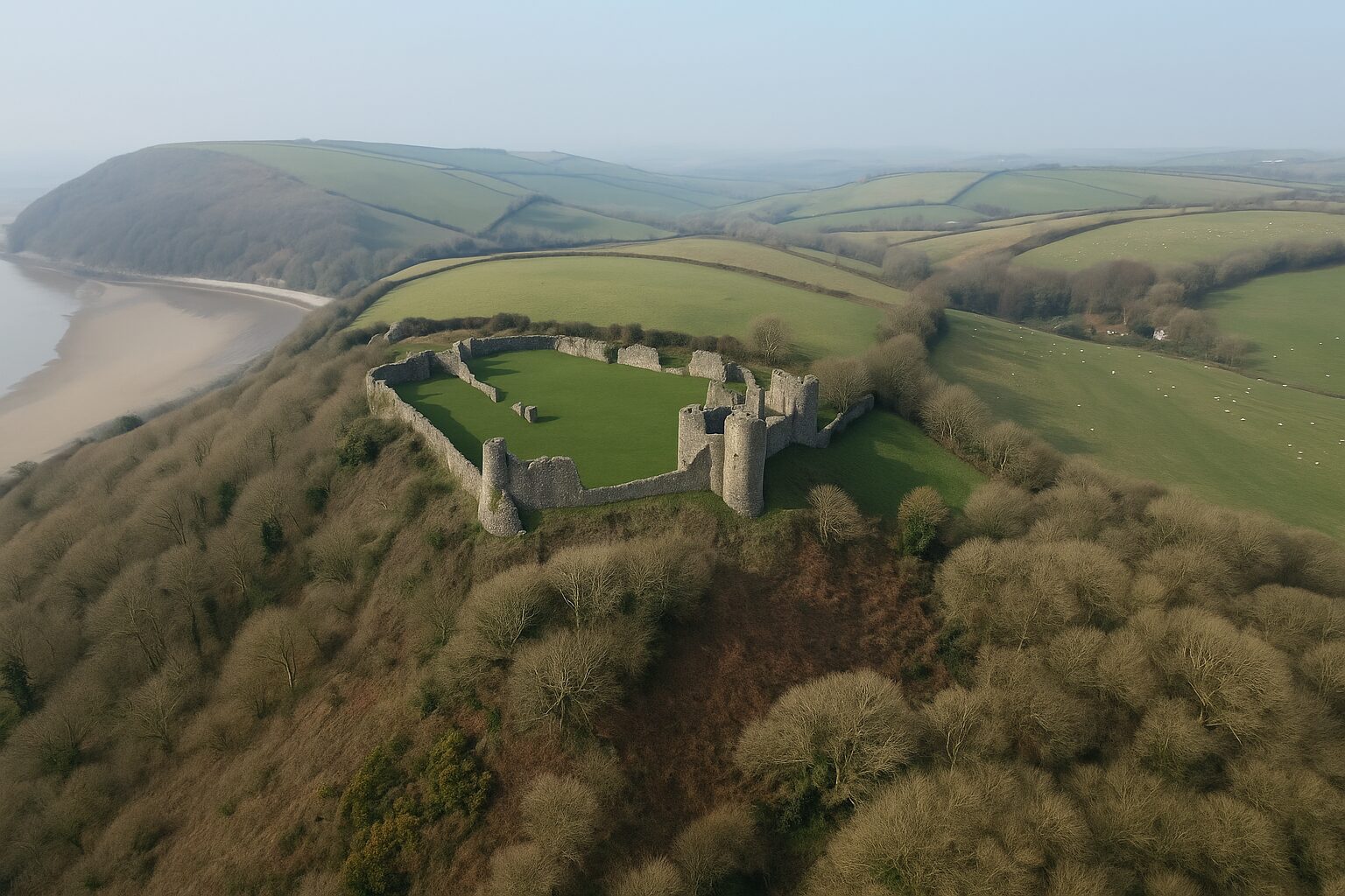 Read more about the article Llansteffan Castle: Coastal Defenses, Ancient Legends, and Haunting Echoes