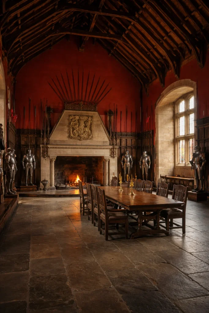 Edinburgh Castle history showing the interior Great Hall where royal authority was displayed